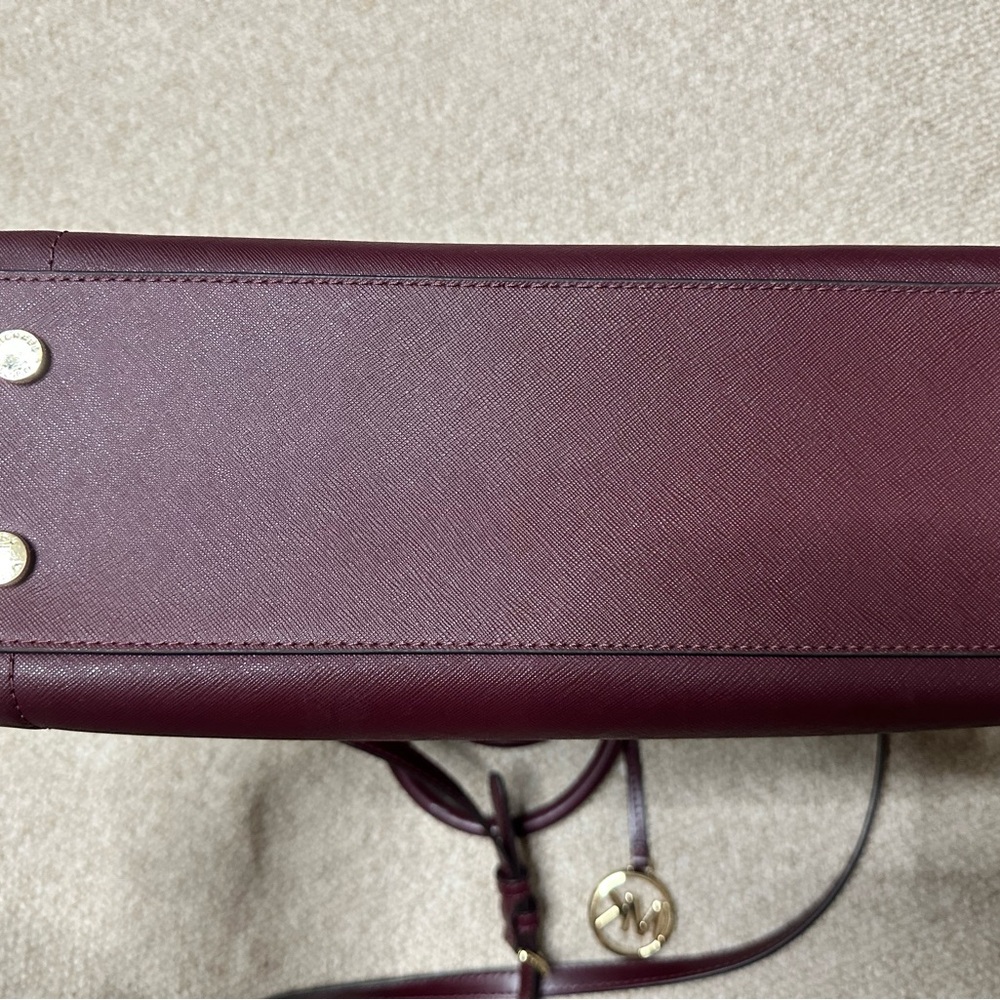 Michael Kors Rayne Satchel Bag in Burgundy Merlot - Picture 4 of 11